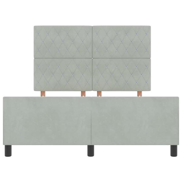 Boxspringbett mit Kopfteil Hellgrau 140 x 200 cm Samt
