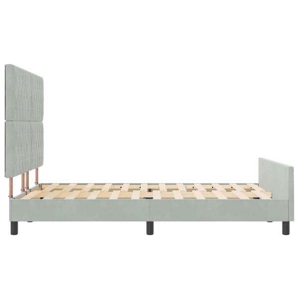 Boxspringbett mit Kopfteil Hellgrau 140 x 200 cm Samt