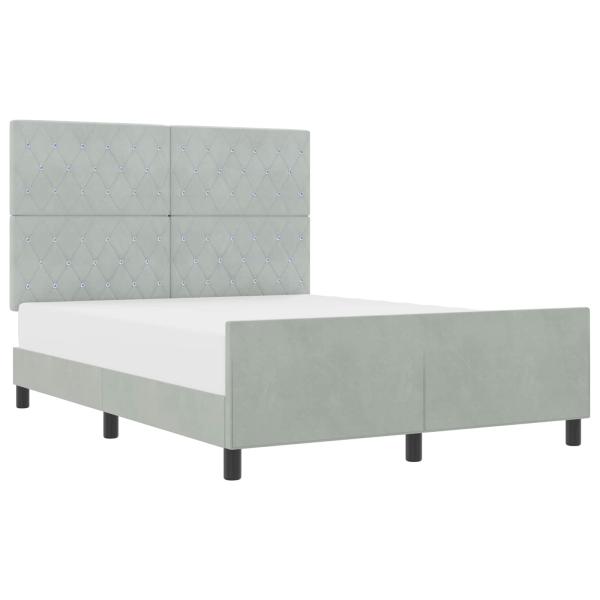 Boxspringbett mit Kopfteil Hellgrau 140 x 200 cm Samt