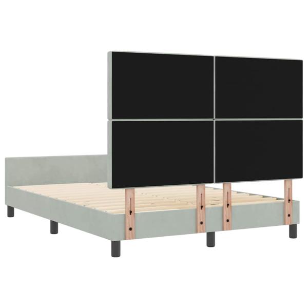 Bettgestell Hellgrau 160x200 cm Samt