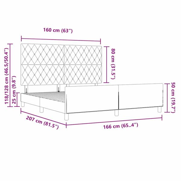 Bettgestell Dunkelgrau 160x200 cm Samt
