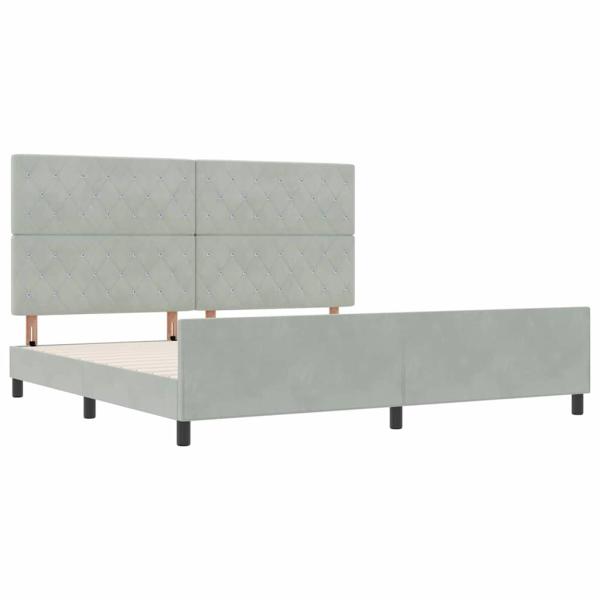Bettgestell Hellgrau 200x200 cm Samt