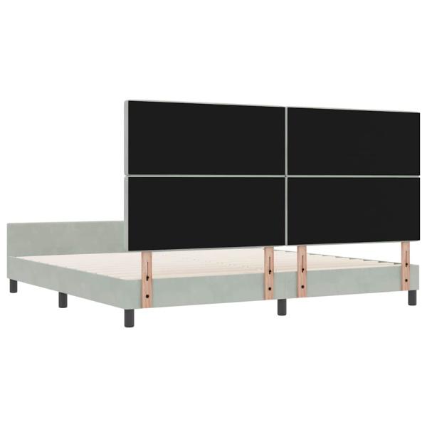 Bettgestell Hellgrau 200x200 cm Samt