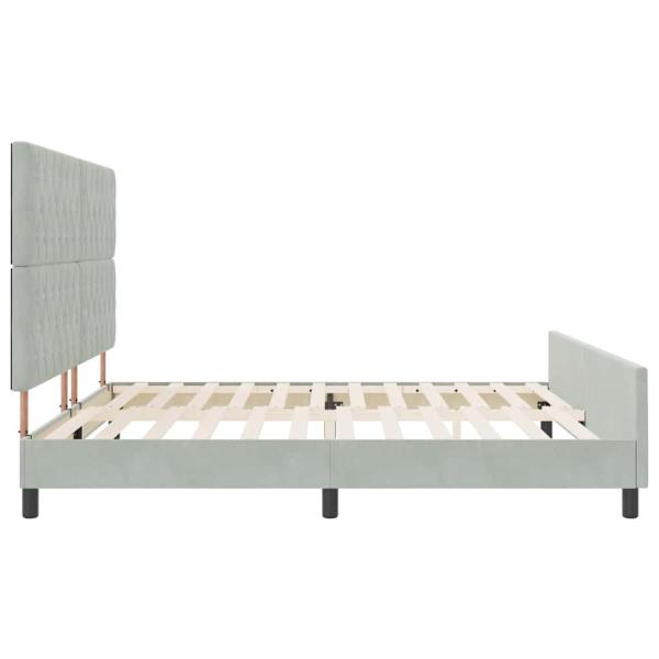 Bettgestell Hellgrau 200x200 cm Samt