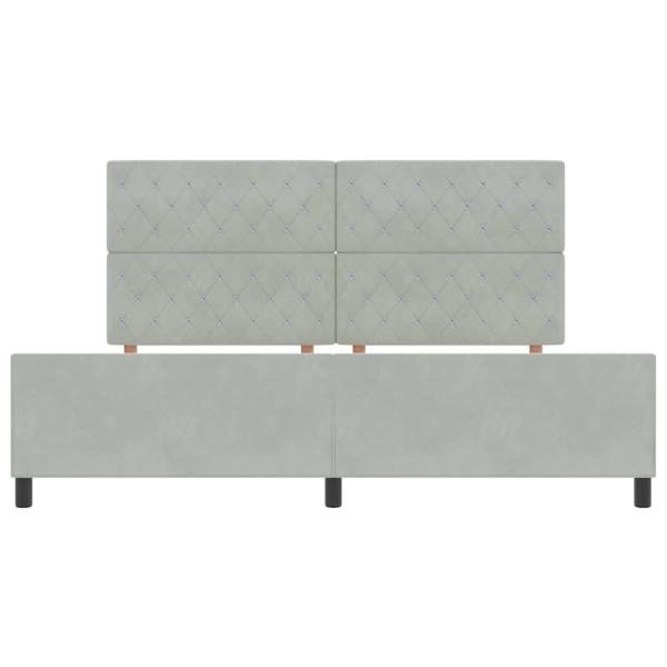 Bettgestell Hellgrau 200x200 cm Samt