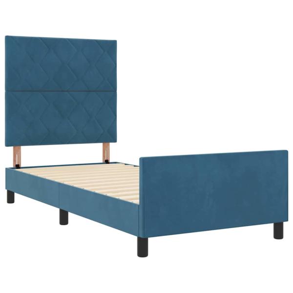 Bettgestell Dunkelblau 100x200 cm Samt