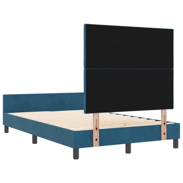 Boxspringbett mit Kopfteil Dunkelblau 120 x 190 cm Samt