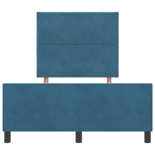 Boxspringbett mit Kopfteil Dunkelblau 120 x 190 cm Samt