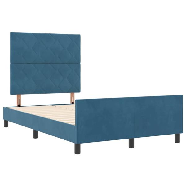 Boxspringbett mit Kopfteil Dunkelblau 120 x 190 cm Samt