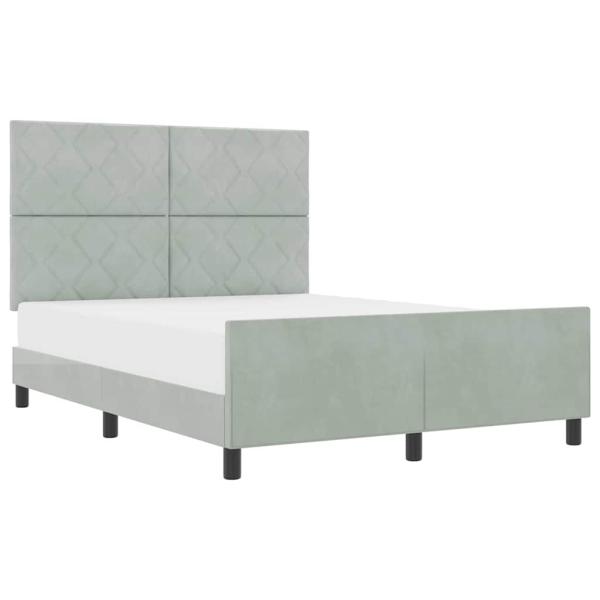 Bettgestell Hellgrau 140x200 cm Samt