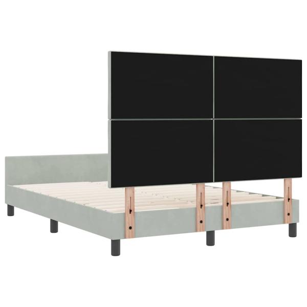 Bettgestell Hellgrau 140x200 cm Samt