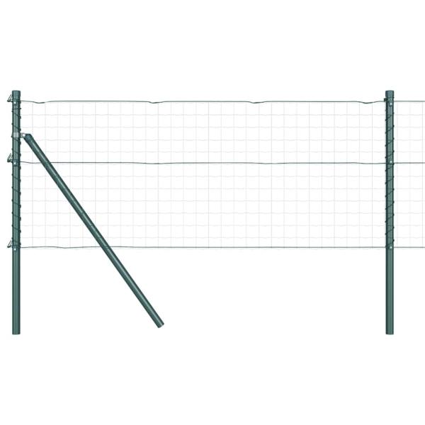 Zaunpfosten 52 Stück Grün Ø32 mm 80 cm Galvanisiertes Stahl