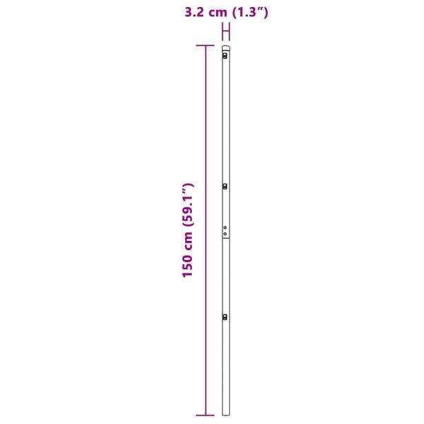 Zaunpfosten 26 Stück Grün Ø32 mm 150 cm Verzinkter Stahl