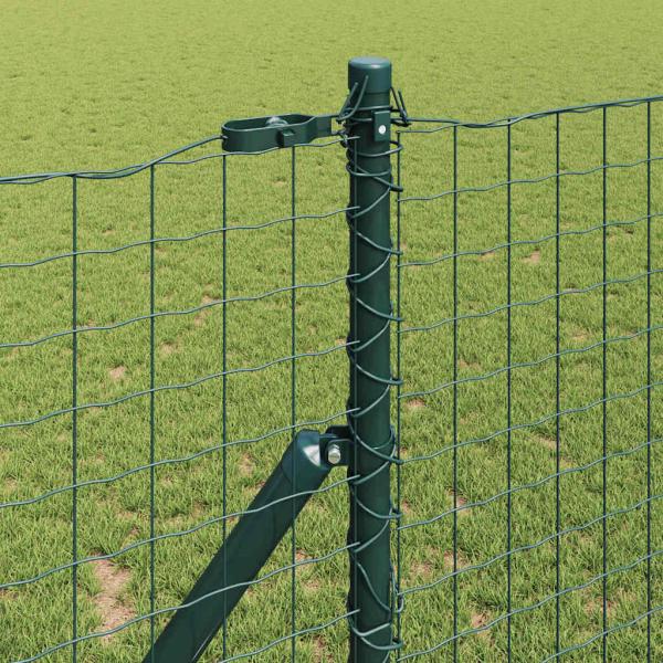 Zaunpfosten 52 Stück Grün Ø32 mm 150 cm Verzinkter Stahl