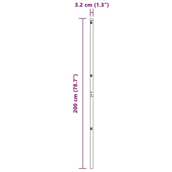 Gartenzaunpfosten 26 Stück Grün Ø32 mm 200 cm Verzinkter Stahl