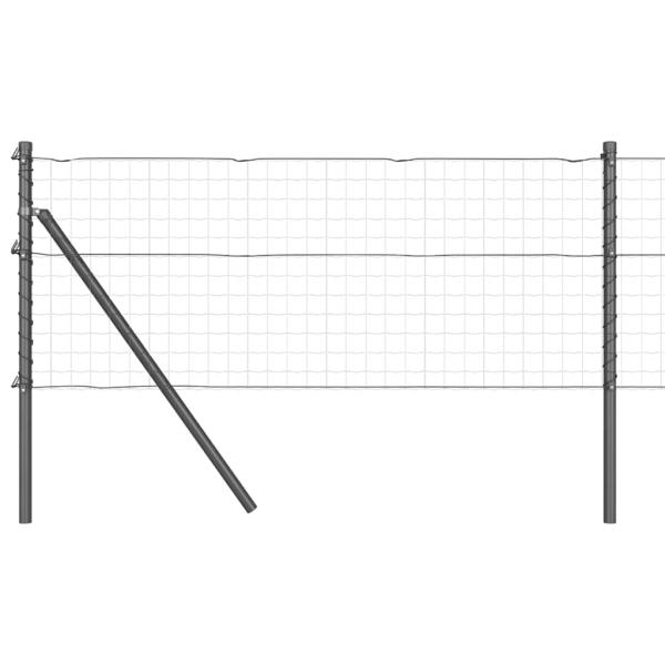 Zaunpfosten 52 Stück Grau Ø32 mm 80 cm Galvanisiertes Stahl