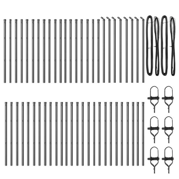 Zaunpfosten 52 Stück Grau Ø32 mm 120 cm Verzinkter Stahl