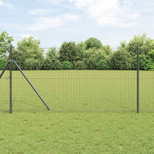 ARDEBO.de - Zaunpfosten 52 Stck Grau Ø32 mm 150 cm Verzinkter Stahl