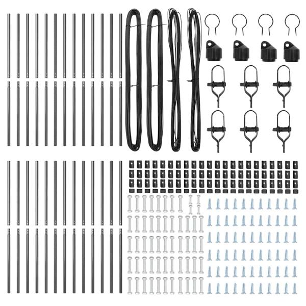 Zaunpfosten 26 Stück Grau Ø32 mm 170 cm Galvanisiertes Stahl