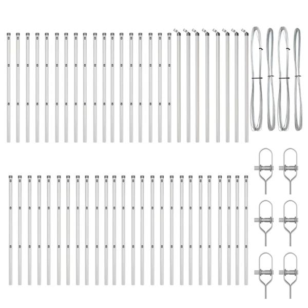 Eingebetteter Zaunpfosten 52 stk. Silber