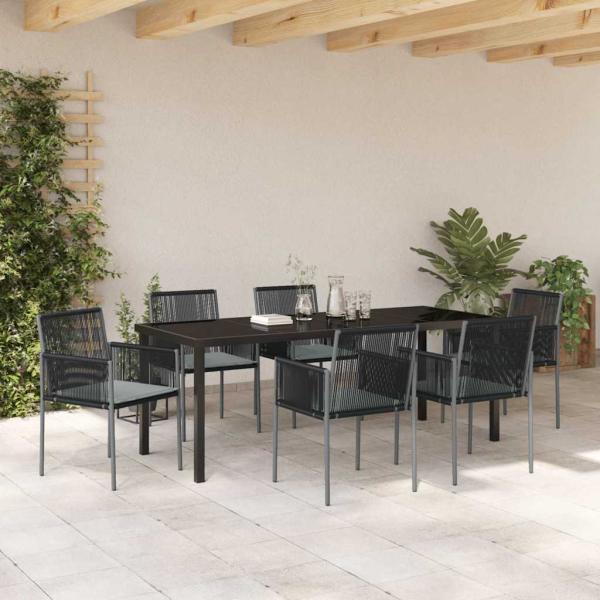 Set von 4 Schwarz Poly-Rattan 54x60.5x83.5 cm Langlebig