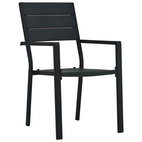 5 Teile Garten Esstisch Set Schwarz HDPE