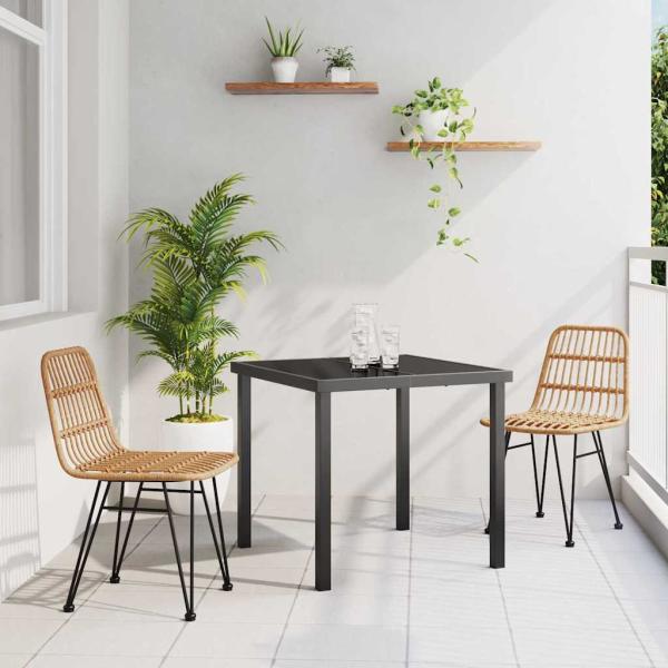 ARDEBO.de - 3-teiliges Garten-Ess-Set in Braun aus Poly-Rattan