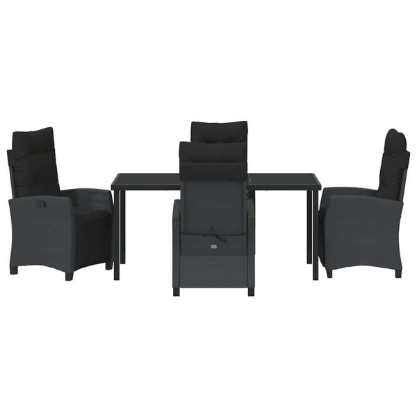 5-teiliges Garten-Dining-Set Schwarz Poly-Rattan