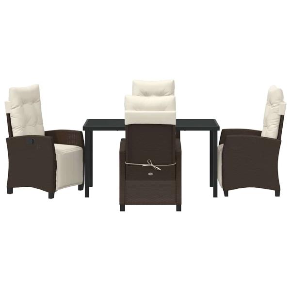 Garten Essgruppe mit Kissen 5 pcs Braun Poly-Rattan