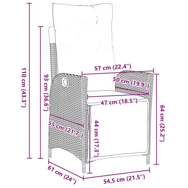 5-teiliges Garten-Dining-Set Schwarz Poly-Rattan
