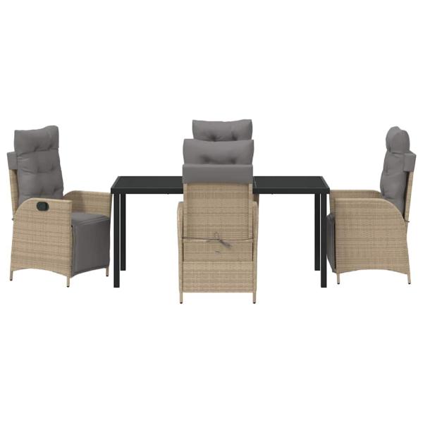 5-teiliges Garten-Ess-Set Beige Poly-Rattan