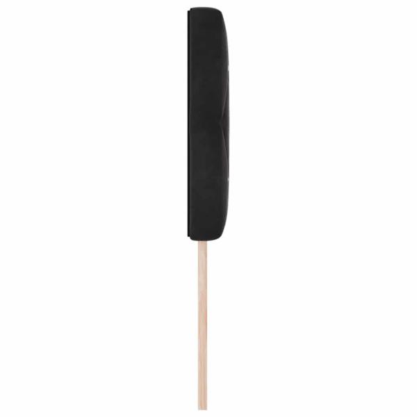 Kopfteil Kristallknopf Gepolstert Schwarz 80 cm Samt