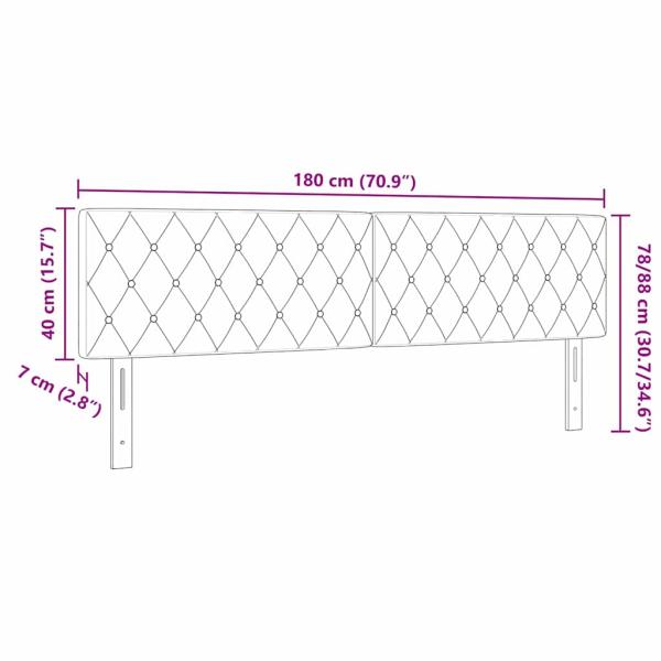Kopfteil Kristallknopf Gepolstert Rosa 180 cm Samt