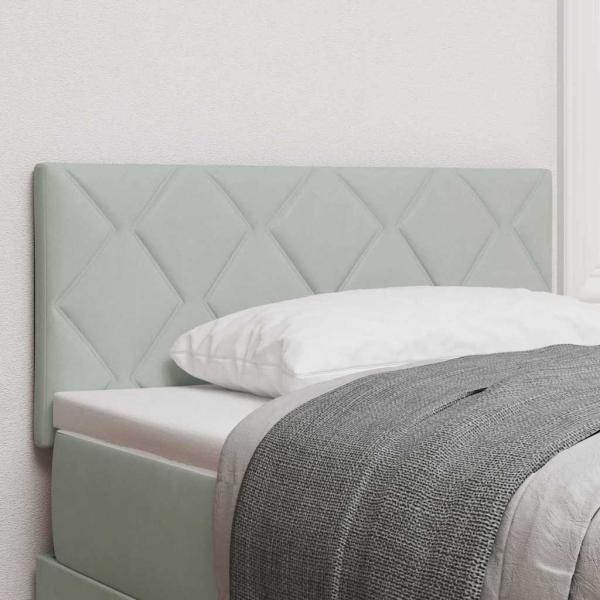 ARDEBO.de - Kopfteil Diamantblock Design Hellgrau 90 cm Samt