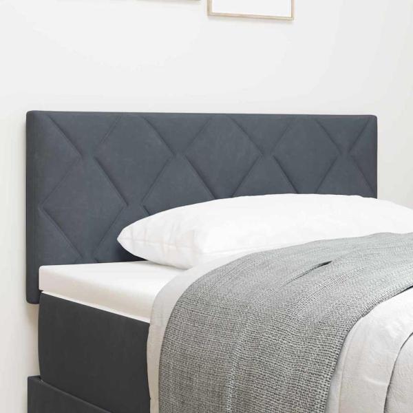 ARDEBO.de - Kopfteil Diamond Blocks Design Dunkelgrau 100 cm Samt