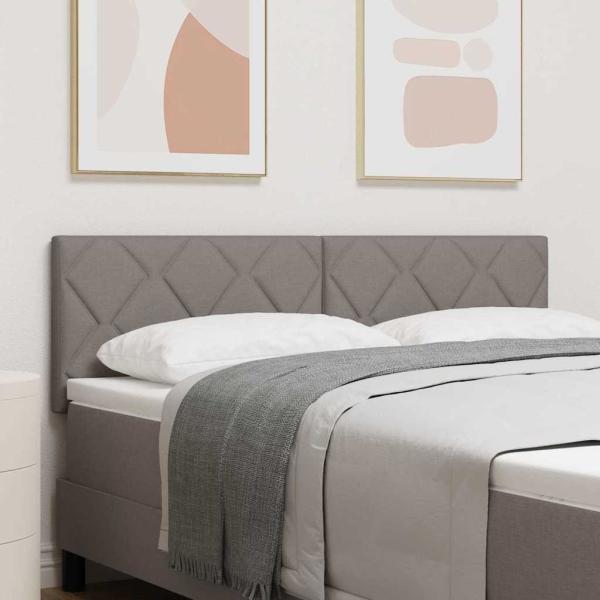 ARDEBO.de - Kopfteil Diamantblöcke Design Taupe 140 cm Stoff