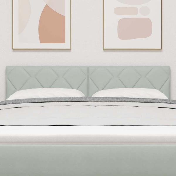 Kopfteil Diamantblöcke Design Hellgrau 140 cm Velvet