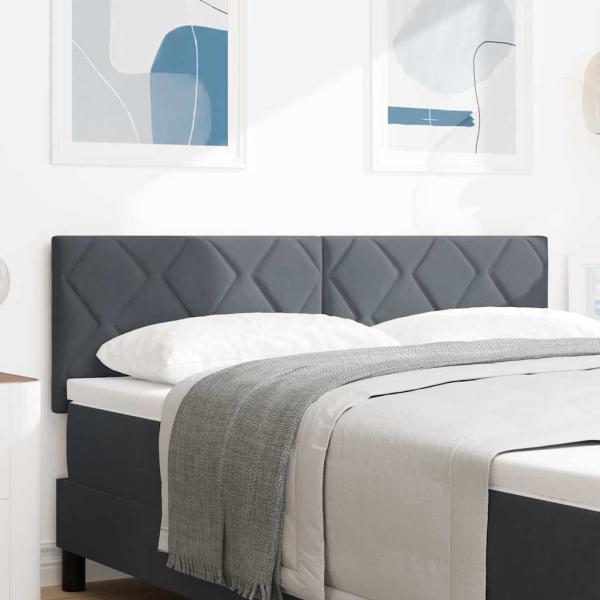 ARDEBO.de - Kopfteil Diamantblocks Design Dunkelgrau 140 cm Samt