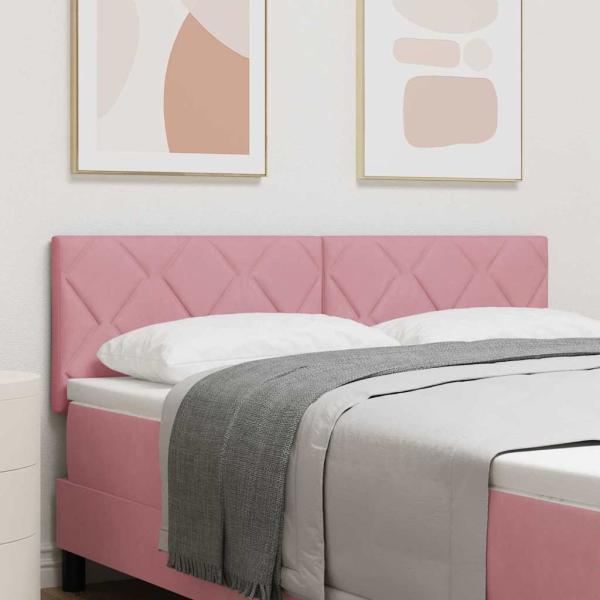ARDEBO.de - Kopfteil mit Diamantblocks-Design Pink 160 cm Samt