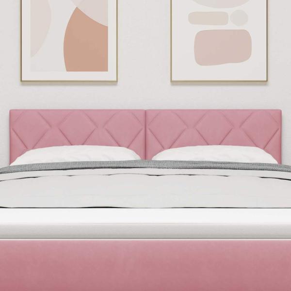 Kopfteil mit Diamantblocks-Design Pink 160 cm Samt