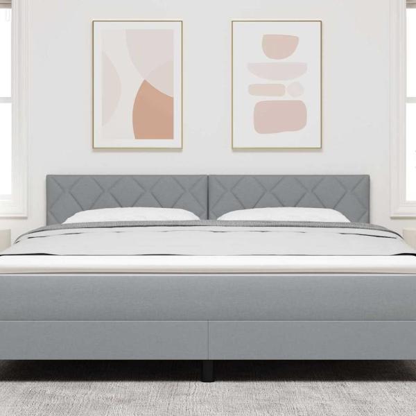 Kopfteil Diamond Blocks Design Hellgrau 180 cm Stoff