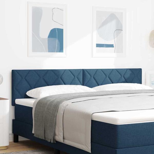 ARDEBO.de - Kopfteil im Diamantblockdesign Blau 180 cm Stoff