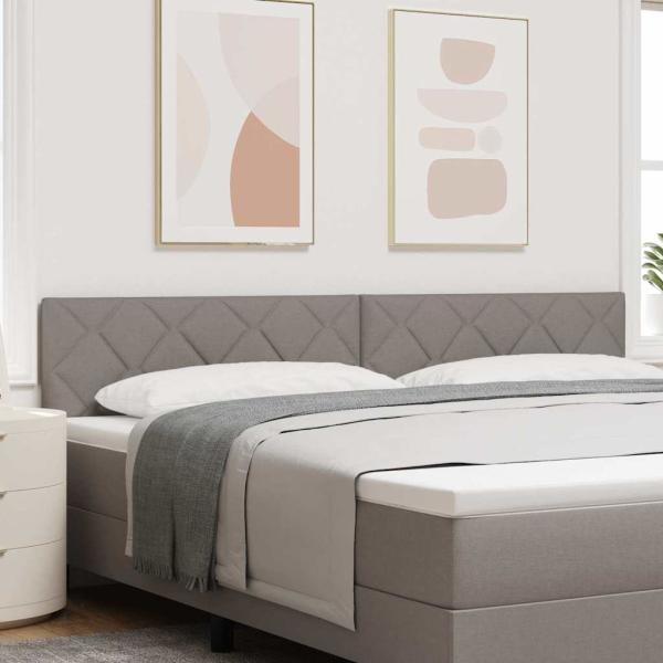 ARDEBO.de - Kopfteil Design mit Diamantblöcken Taupe 200 cm Stoff