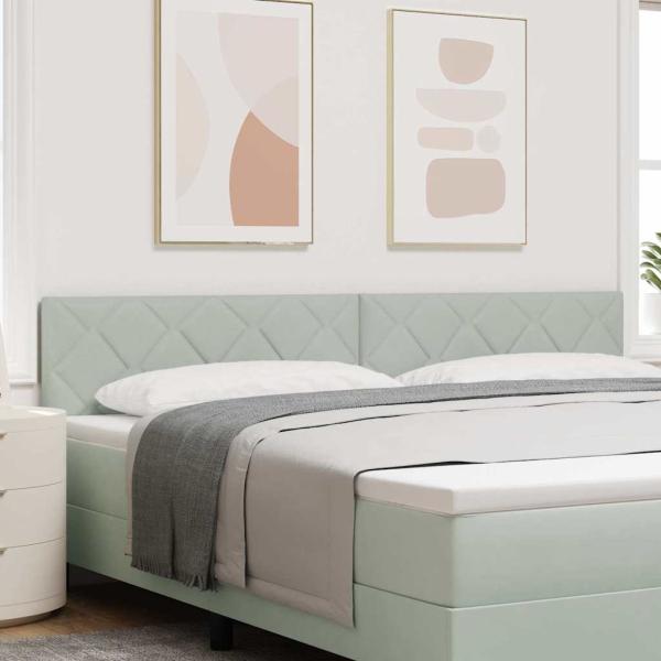 ARDEBO.de - Kopfteil Diamantblock-Design Hellgrau 200 cm Samt