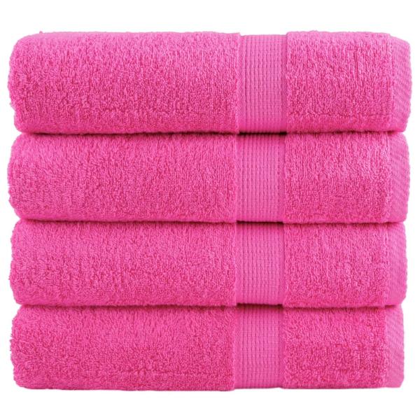 ARDEBO.de - Premium-Handtücher SOLUND 4 Stk. Rosa 50x100 cm 600 g/m²