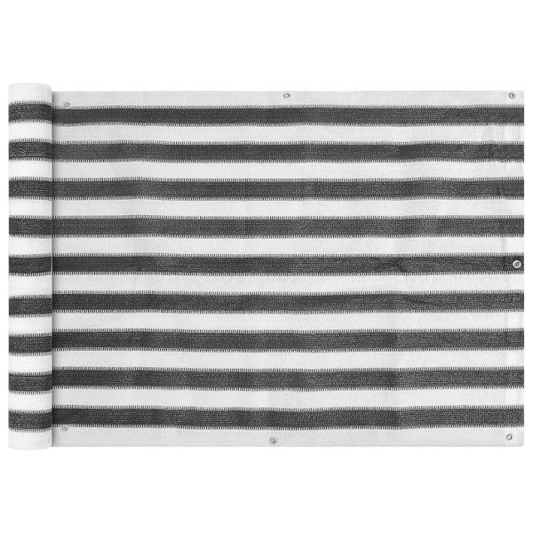 ARDEBO.de - Balkonsichtschutz HDPE 75x400 cm anthrazit und weiß