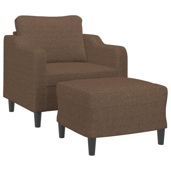 Sessel mit Hocker Braun 60 cm Stoff
