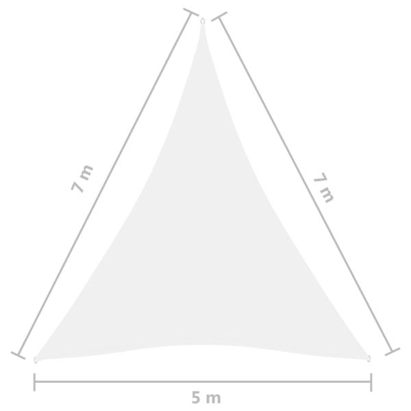 Sonnensegel Oxford-Gewebe Dreieckig 5x7x7 m Weiß