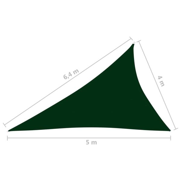 Sonnensegel Oxford-Gewebe Dreieckig 4x5x6,4 m Dunkelgrün