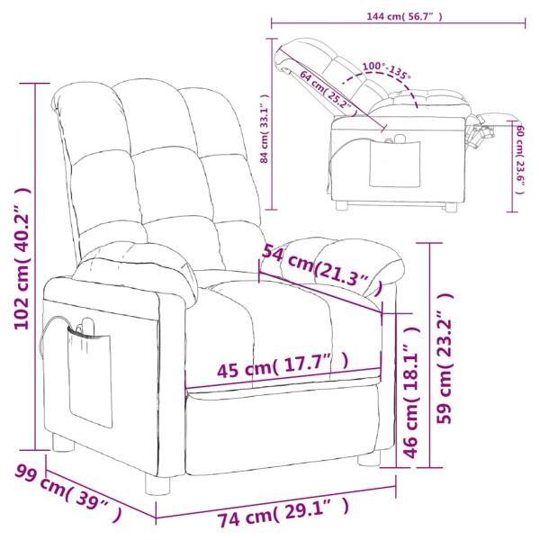 Massagesessel Elektrisch Creme Stoff